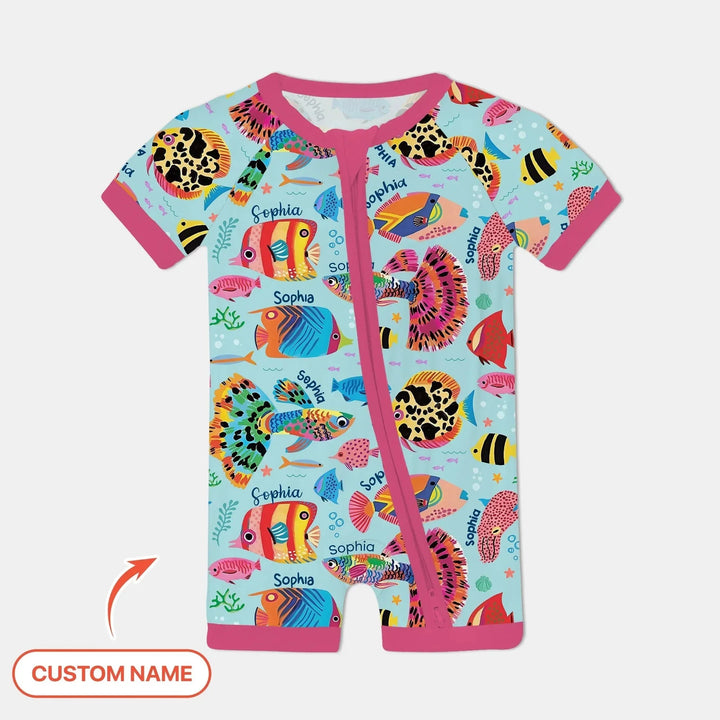 Custom Name Fish Dream Shorty Zippy , Custom Name Fish Dream Shorty Zippy - 0-3M