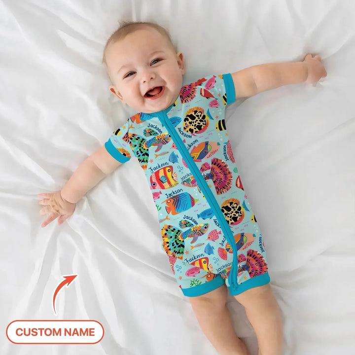 Custom Name Fish Dream Shorty Zippy , Custom Name Fish Dream Shorty Zippy - 0-3M