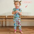 Custom Name Fish Dream Two Piece Short Sleeve Pajama Set , Custom Name Fish Dream Two Piece Short Sleeve Pajama Set - 12-18M