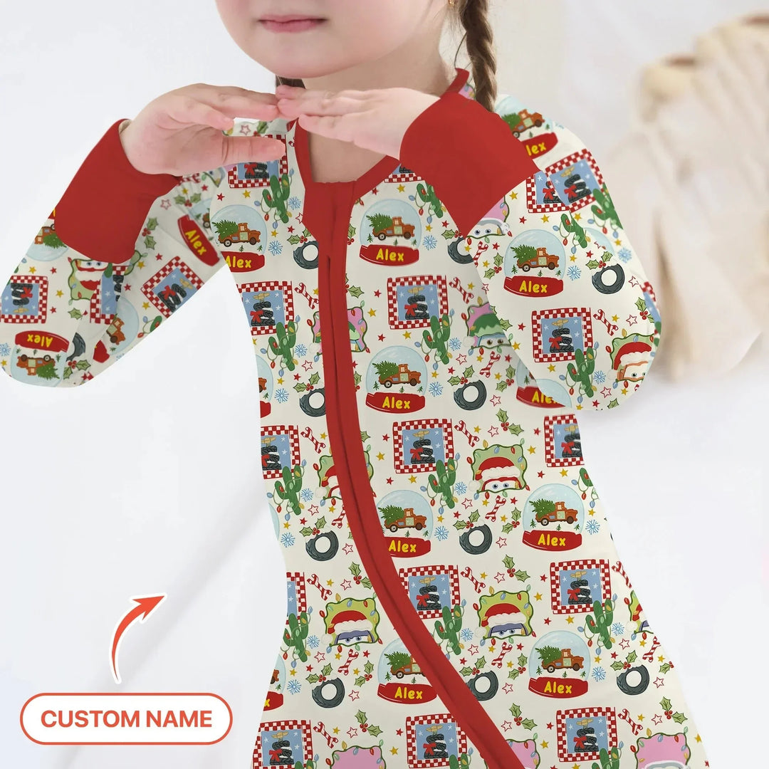 Custom Name Funny Christmas Cars Convertible Zippy , Custom Name Funny Christmas Cars Convertible Zippy - 0-3M