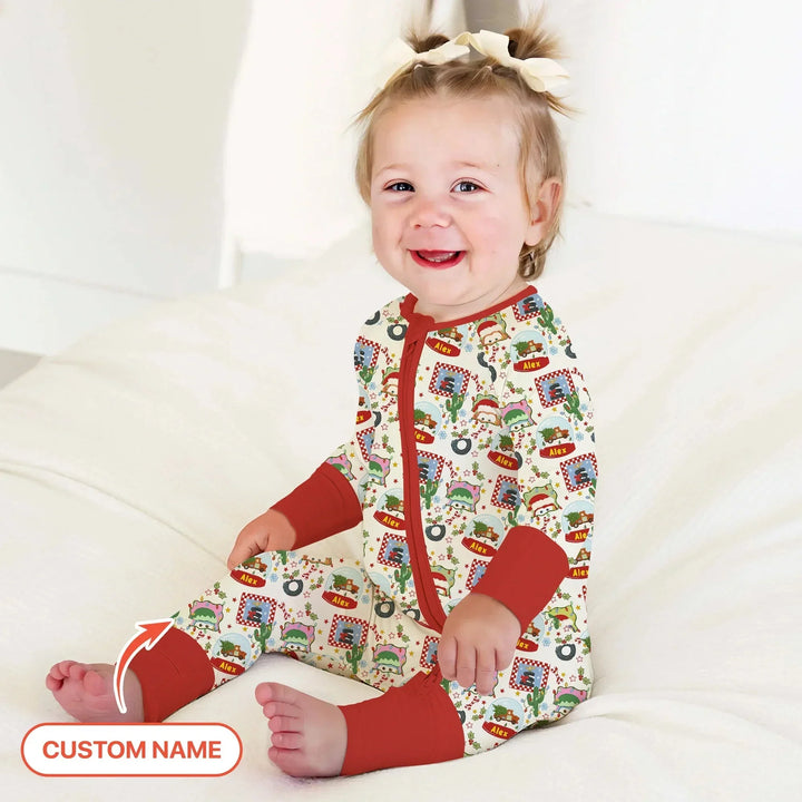 Custom Name Funny Christmas Cars Convertible Zippy , Custom Name Funny Christmas Cars Convertible Zippy - 0-3M
