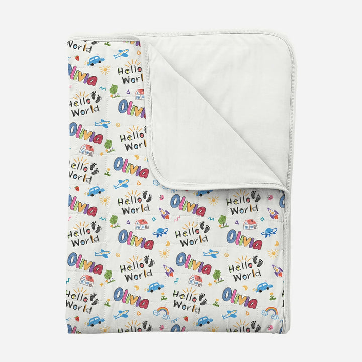Custom Name "Hello World" - Toddler Blanket , Custom Name "Hello World" - Toddler Blanket - Default Title