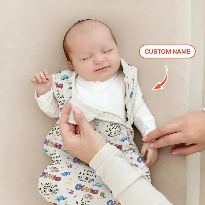 Custom Name "I am a Child of God" - Sleep Bag , Custom Name "I am a Child of God" - Sleep Bag - XS / 0.5 TOG