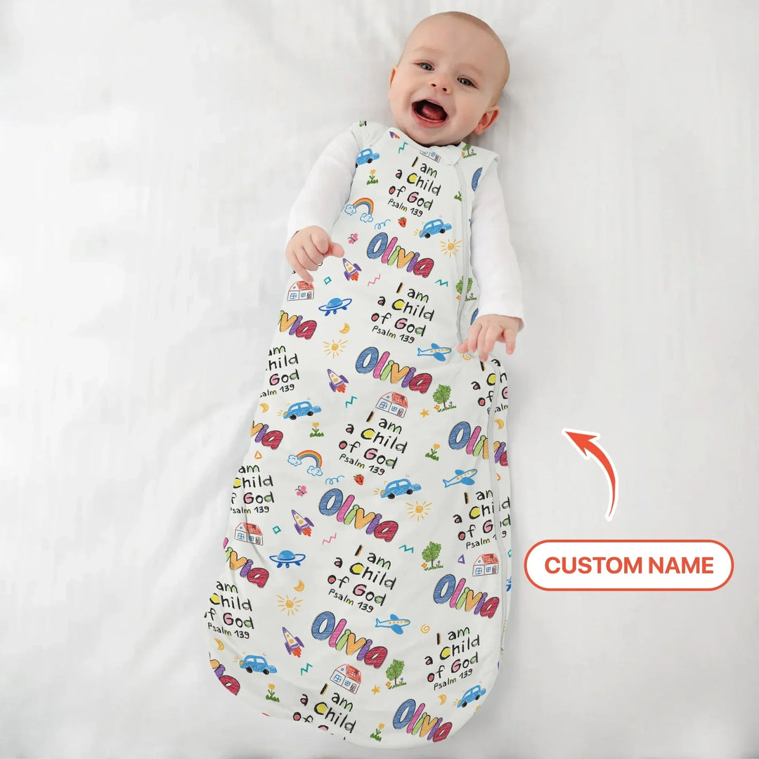Custom Name "I am a Child of God" - Sleep Bag , Custom Name "I am a Child of God" - Sleep Bag - XS / 0.5 TOG