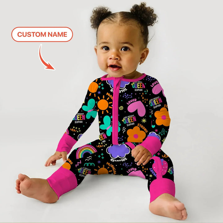 Custom Name Little Melanin Queen Convertible Zippy , Custom Name Little Melanin Queen Convertible Zippy - 0-3M