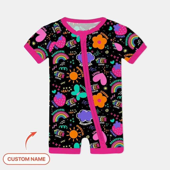 Custom Name Little Melanin Queen Shorty Zippy , Custom Name Little Melanin Queen Shorty Zippy - 0-3M