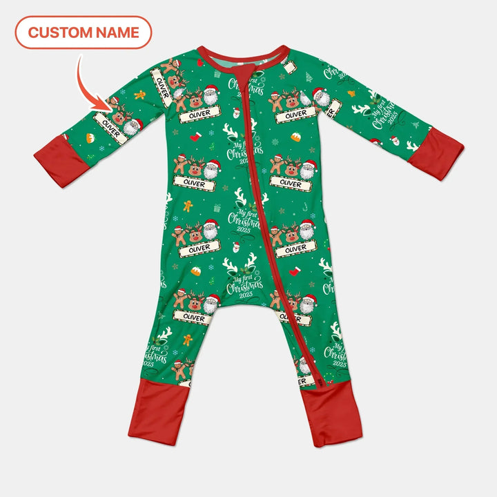 Custom Name "My Deer First's Christmas" For Boy - Convertible Zippy , Custom Name "My Deer First's Christmas" For Boy - Convertible Zippy - 0-3M