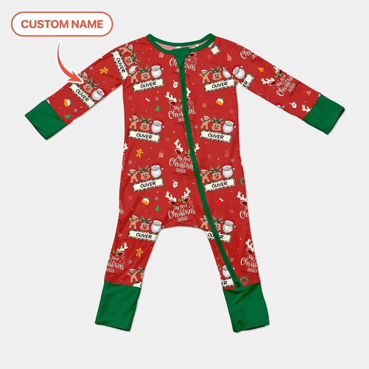 Custom Name "My Deer First's Christmas" For Boy - Convertible Zippy , Custom Name "My Deer First's Christmas" For Boy - Convertible Zippy - 0-3M