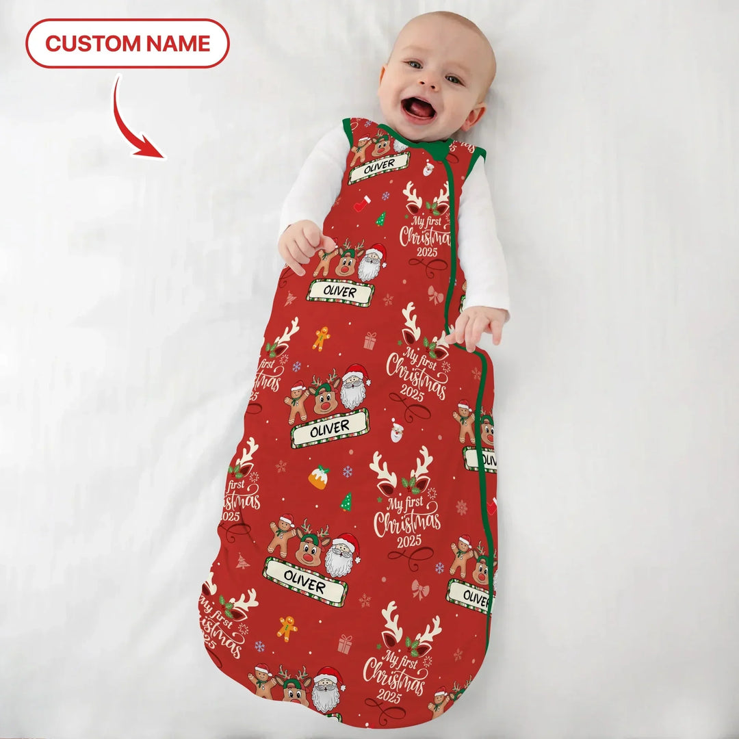 Custom Name "My Deer First's Christmas" For Boy - Sleep Bag , Custom Name "My Deer First's Christmas" For Boy - Sleep Bag - XS / 0.5 TOG
