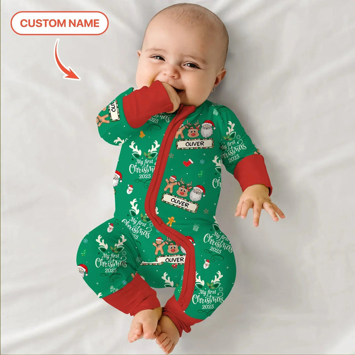 Custom Name "My Deer First's Christmas" For Girl - Convertible Zippy , Custom Name "My Deer First's Christmas" For Girl - Convertible Zippy - 0-3M
