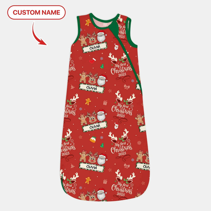 Custom Name "My Deer First's Christmas" For Girl - Sleep Bag , Custom Name "My Deer First's Christmas" For Girl - Sleep Bag - XS / 0.5 TOG