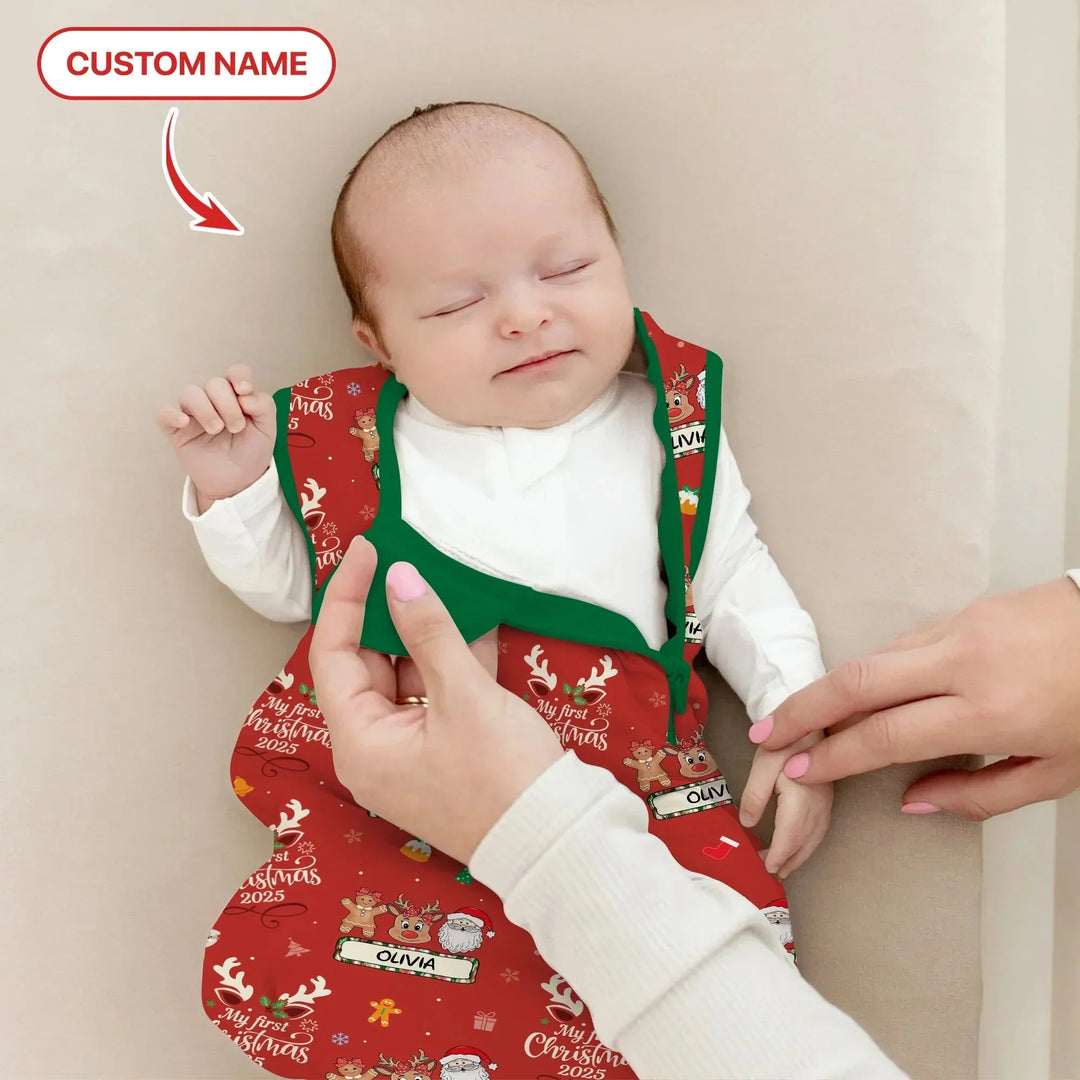 Custom Name "My Deer First's Christmas" For Girl - Sleep Bag , Custom Name "My Deer First's Christmas" For Girl - Sleep Bag - XS / 0.5 TOG