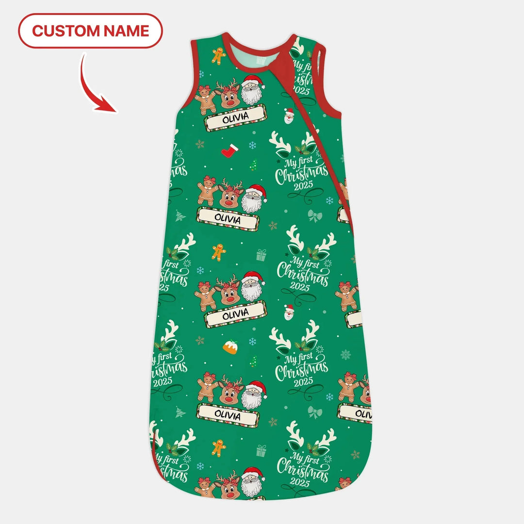 Custom Name "My Deer First's Christmas" For Girl - Sleep Bag , Custom Name "My Deer First's Christmas" For Girl - Sleep Bag - XS / 0.5 TOG