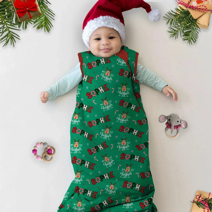 Custom Name "My First Christmas 2025" Sleep Bag , Custom Name "My First Christmas 2025" Sleep Bag - XS / 0.5 TOG