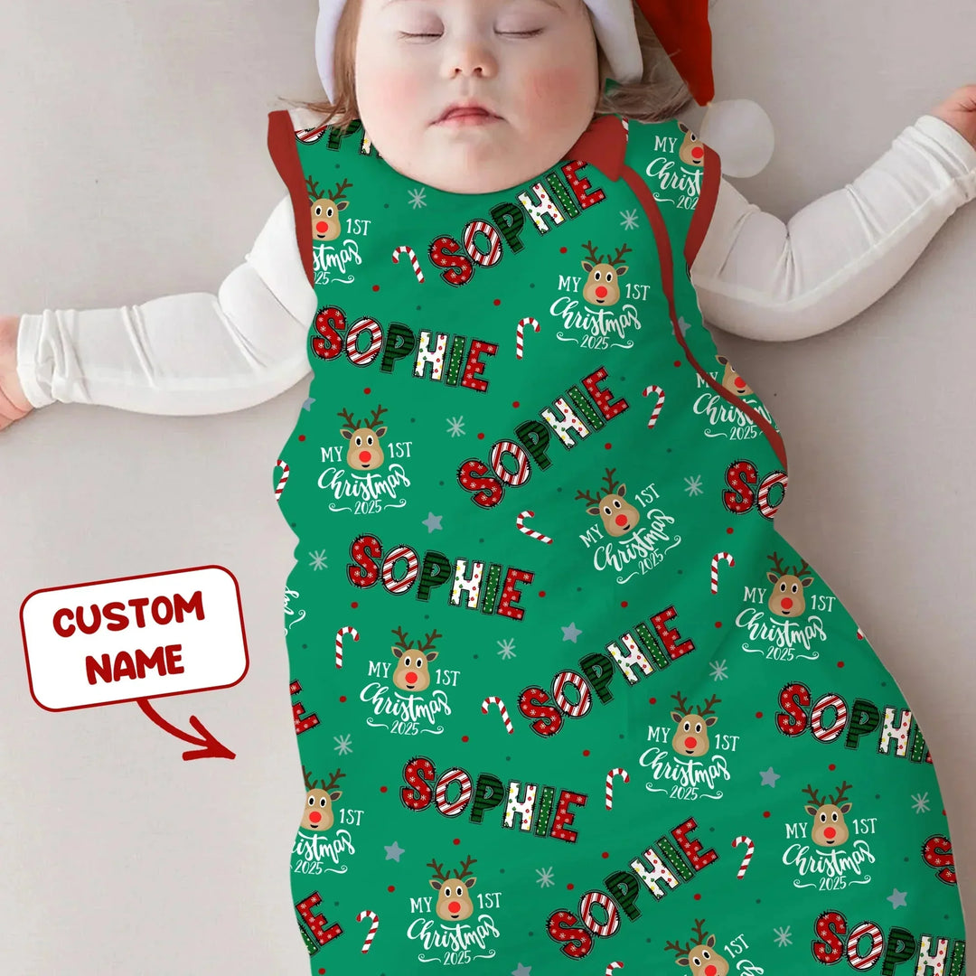 Custom Name "My First Christmas 2025" Sleep Bag , Custom Name "My First Christmas 2025" Sleep Bag - XS / 0.5 TOG