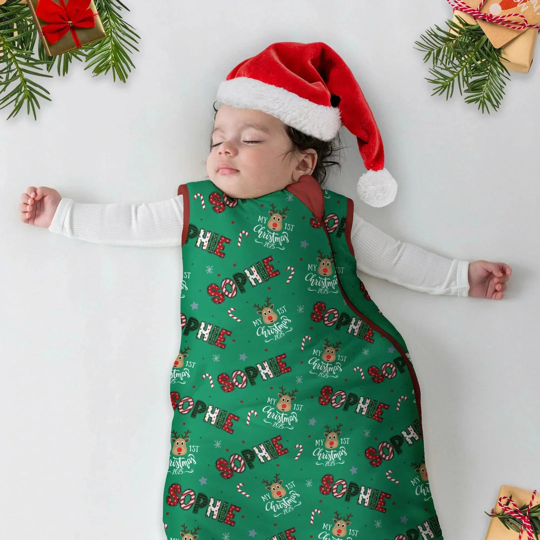 Custom Name "My First Christmas 2025" Sleep Bag , Custom Name "My First Christmas 2025" Sleep Bag - XS / 0.5 TOG