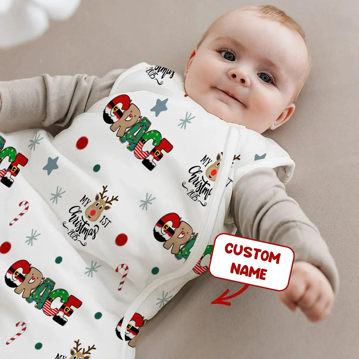 Custom Name "My First Christmas 2025" - Sleep Bag (G) , Custom Name "My First Christmas 2025" - Sleep Bag (G) - XS / 0.5 TOG