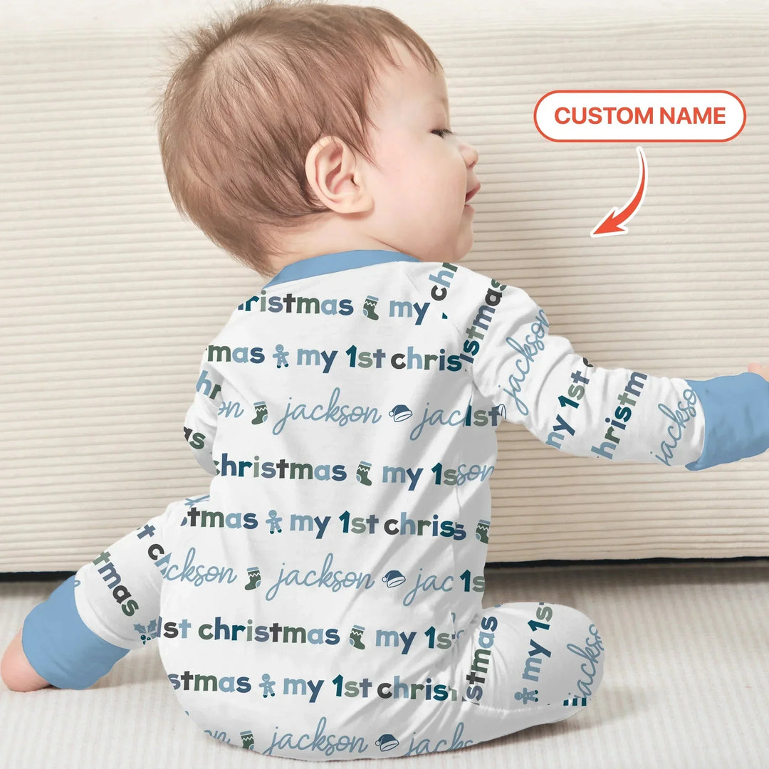 Custom Name My First Christmas Color Mood Convertible Zippy , Custom Name My First Christmas Color Mood Convertible Zippy - 0-3M