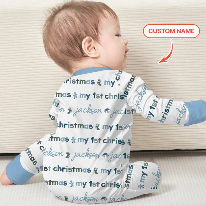 Custom Name My First Christmas Color Mood Convertible Zippy , Custom Name My First Christmas Color Mood Convertible Zippy - 0-3M