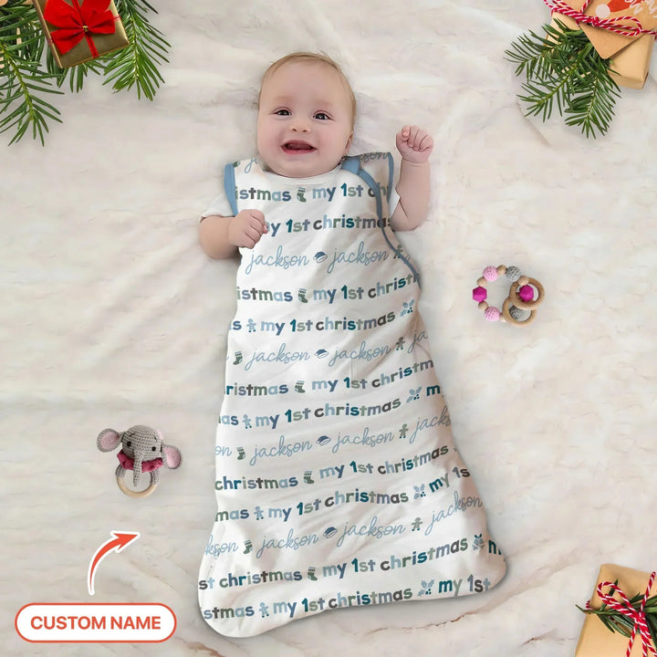 Custom Name My First Christmas Color Mood Sleep Bag , Custom Name My First Christmas Color Mood Sleep Bag - XS / 0.5 TOG