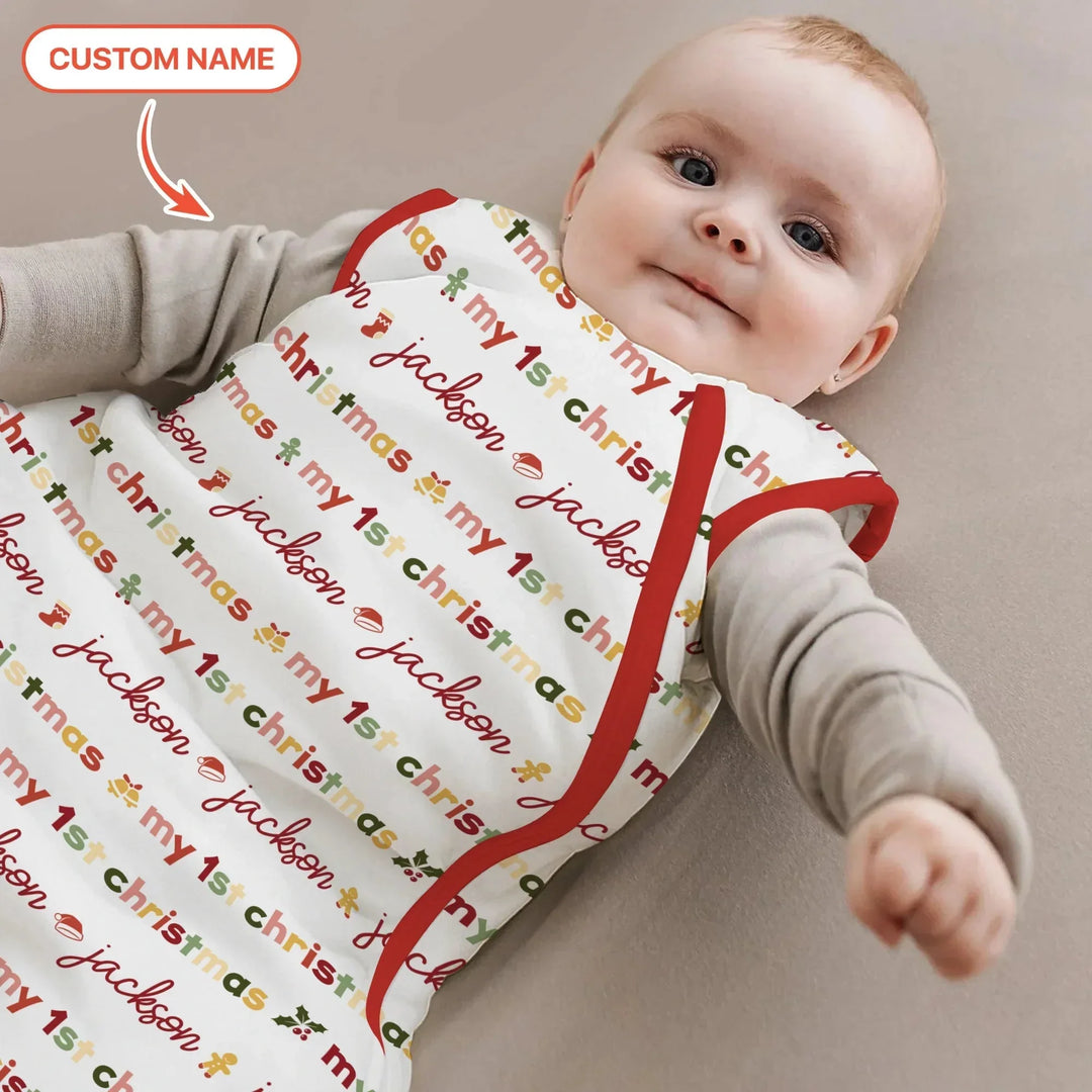 Custom Name My First Christmas Color Mood Sleep Bag , Custom Name My First Christmas Color Mood Sleep Bag - XS / 0.5 TOG