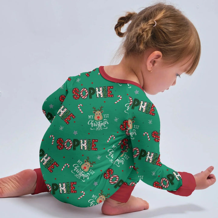 Custom Name "My First Christmas" Convertible Zippy , Custom Name "My First Christmas" Convertible Zippy - 0-3M