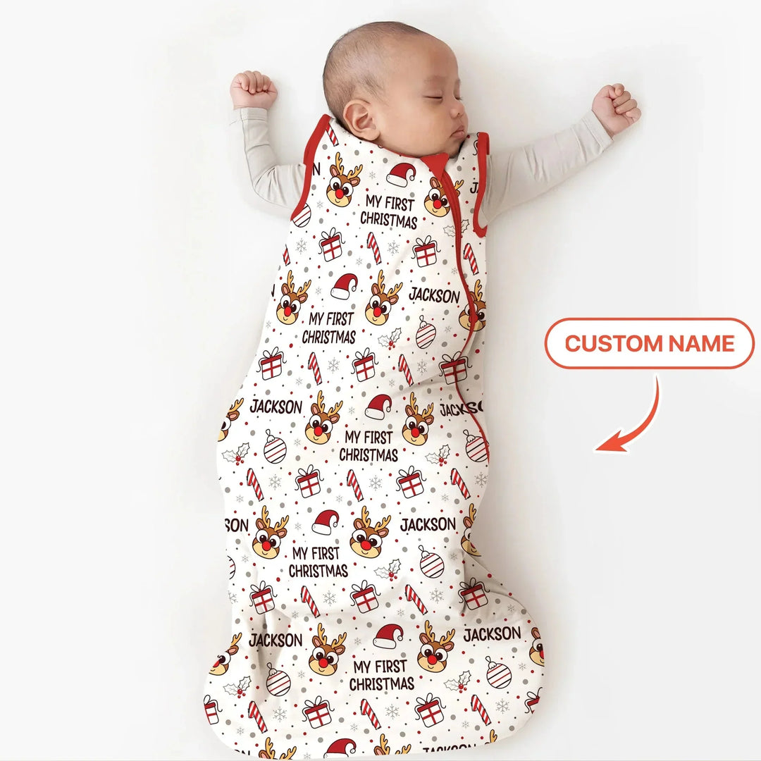 Custom Name Reindeer Doodle My First Christmas Sleep Bag , Custom Name Reindeer Doodle My First Christmas Sleep Bag - XS / 0.5 TOG