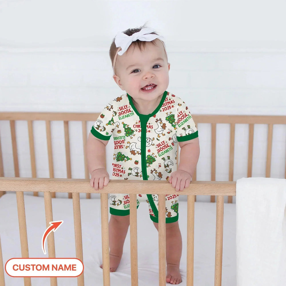 Custom Name "Silly Goose" Shorty Zippy , Custom Name "Silly Goose" Shorty Zippy - 0-3M