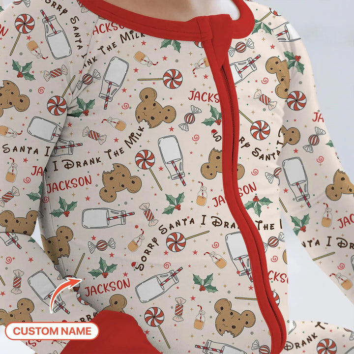 Custom Name Sorry Santa I Drank The Milk Convertible Zippy , Custom Name Sorry Santa I Drank The Milk Convertible Zippy - 0-3M