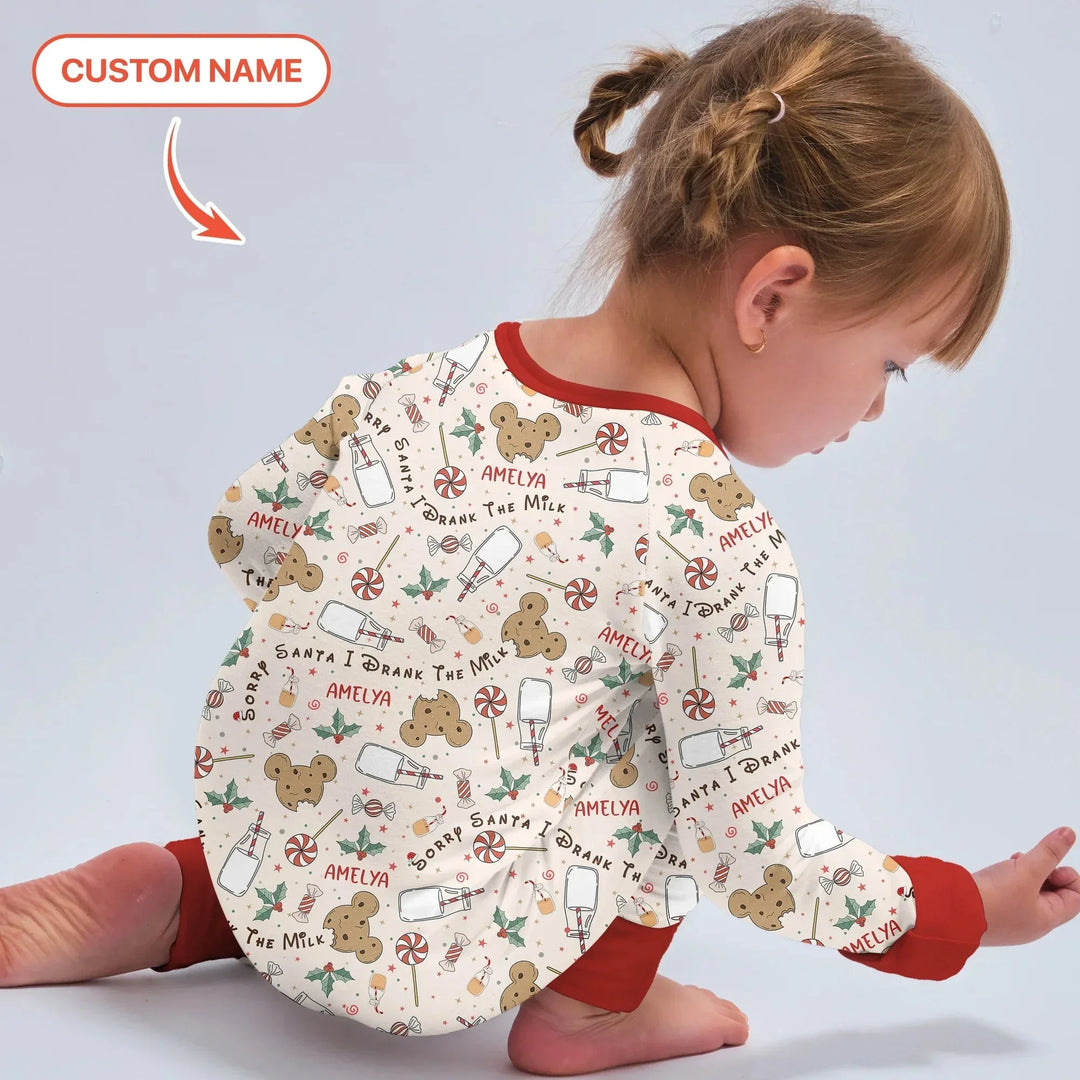 Custom Name Sorry Santa I Drank The Milk Convertible Zippy , Custom Name Sorry Santa I Drank The Milk Convertible Zippy - 0-3M