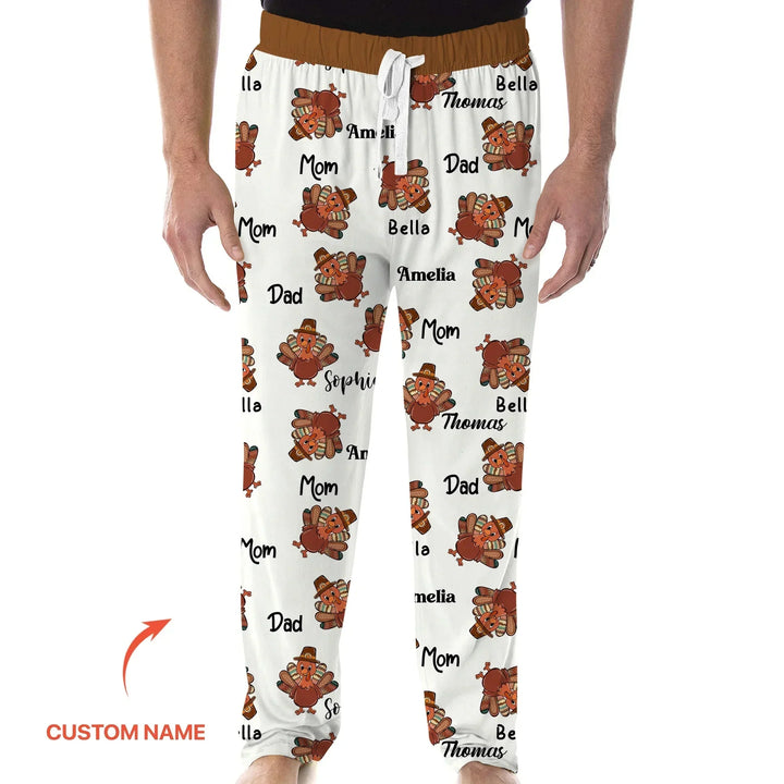 Custom Name Thanksgiving Family Matching Men's Pajama Set , Custom Name Thanksgiving Family Matching Men's Pajama Set - Only Shirt / XS