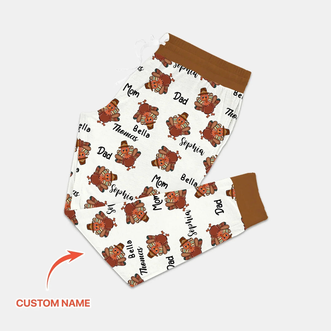 Custom Name Thanksgiving Family Matching Women Pajama Set , Custom Name Thanksgiving Family Matching Women Pajama Set - Only Shirt / S