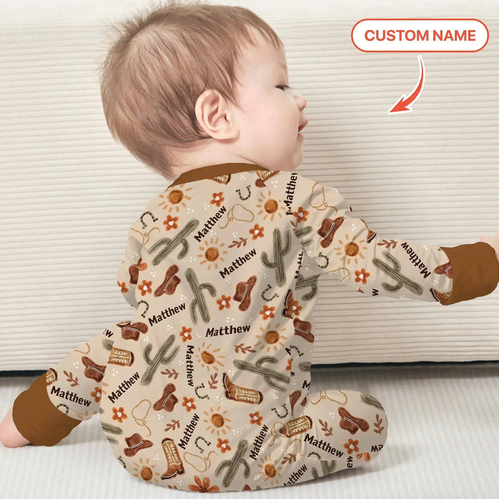 Custom Name Western Cowboy Stuff Convertible Zippy , Custom Name Western Cowboy Stuff Convertible Zippy - 0-3M
