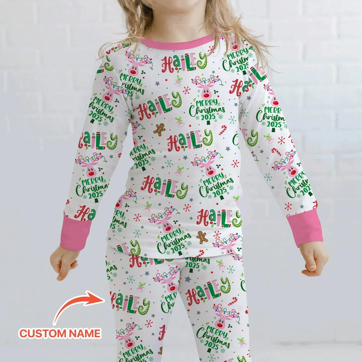 Custom Name "Whimsical Little Things" Two Piece Long Sleeve Pajama Set , Custom Name "Whimsical Little Things" Two Piece Long Sleeve Pajama Set - 12-18M