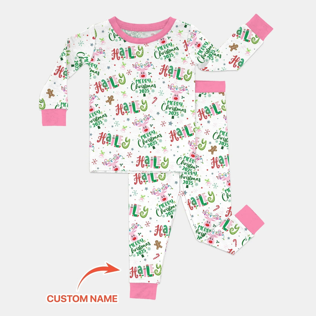 Custom Name "Whimsical Little Things" Two Piece Long Sleeve Pajama Set , Custom Name "Whimsical Little Things" Two Piece Long Sleeve Pajama Set - 12-18M
