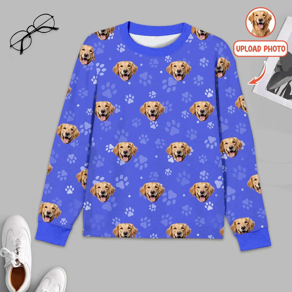 Custom Pet Face Photo Men's Pajama Set For Christmas , Custom Pet Face Photo Men's Pajama Set For Christmas - Only Shirt / XS