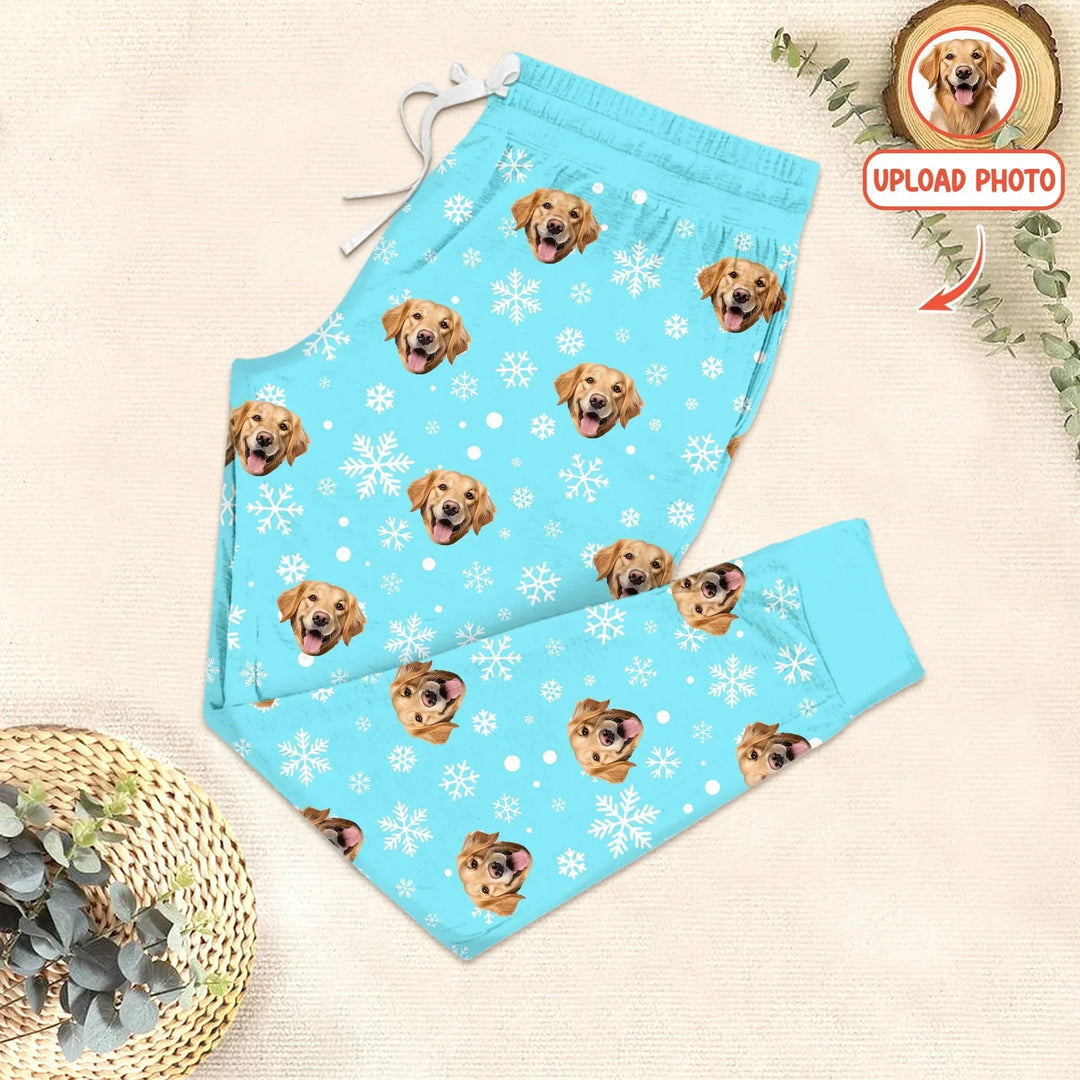 Custom Pet Face Photo Men's Pajama Set For Christmas , Custom Pet Face Photo Men's Pajama Set For Christmas - Only Pants / XS