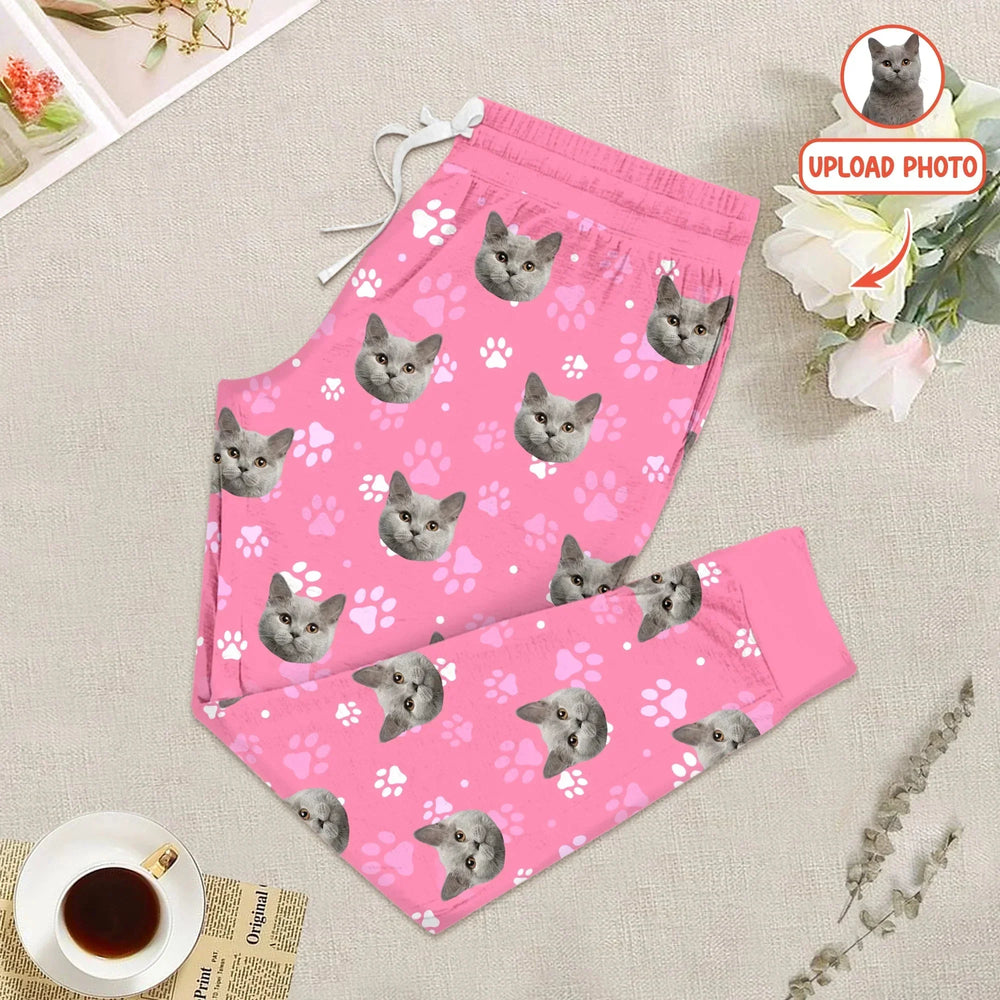 Custom Pet Face Photo Women Pajama Set For Christmas , Custom Pet Face Photo Women Pajama Set For Christmas - Only Pants / S