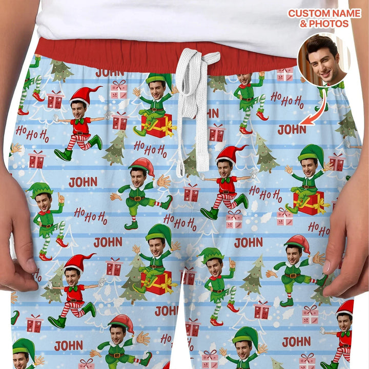 Custom Photo Baby Christmas Elf Men's Pajama Set , Custom Photo Baby Christmas Elf Men's Pajama Set - Only Shirt / XS