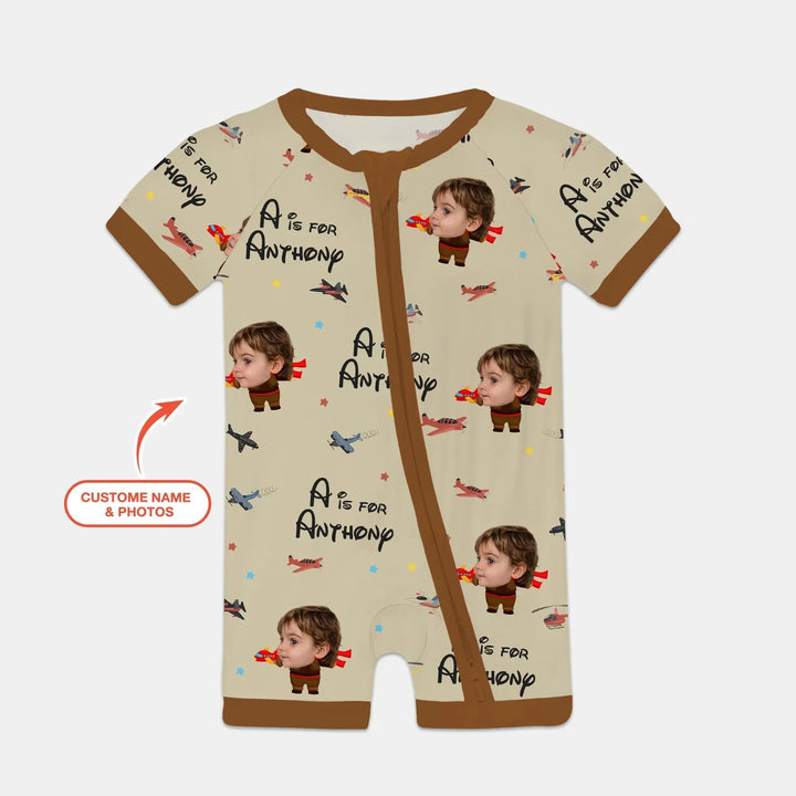 Custom Photo Face Dream Jobs Pilot Shorty Zippy , Custom Photo Face Dream Jobs Pilot Shorty Zippy - 0-3M