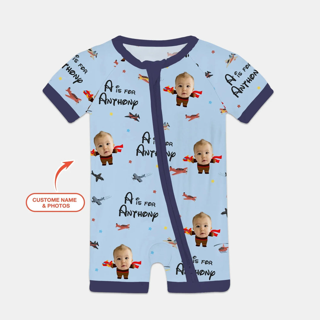 Custom Photo Face Dream Jobs Pilot Shorty Zippy , Custom Photo Face Dream Jobs Pilot Shorty Zippy - 0-3M
