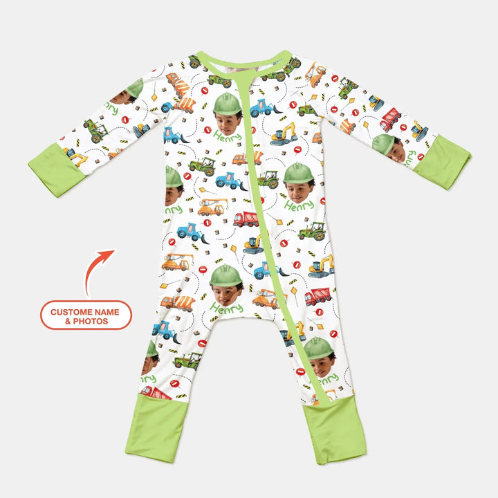 Custom Photo Little Construction Heroes Convertible Zippy , Custom Photo Little Construction Heroes Convertible Zippy - 0-3M