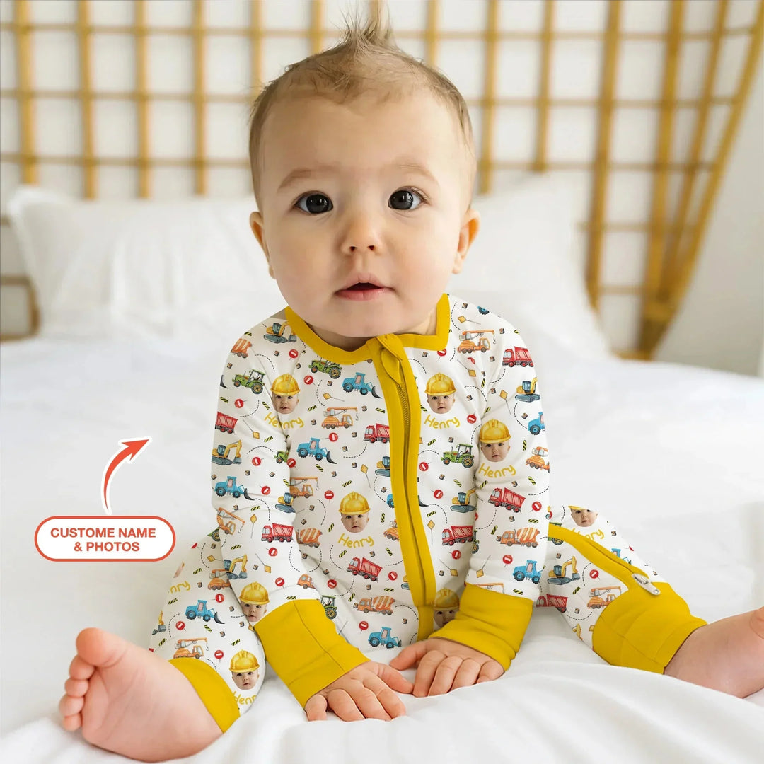 Custom Photo Little Construction Heroes Convertible Zippy , Custom Photo Little Construction Heroes Convertible Zippy - 0-3M