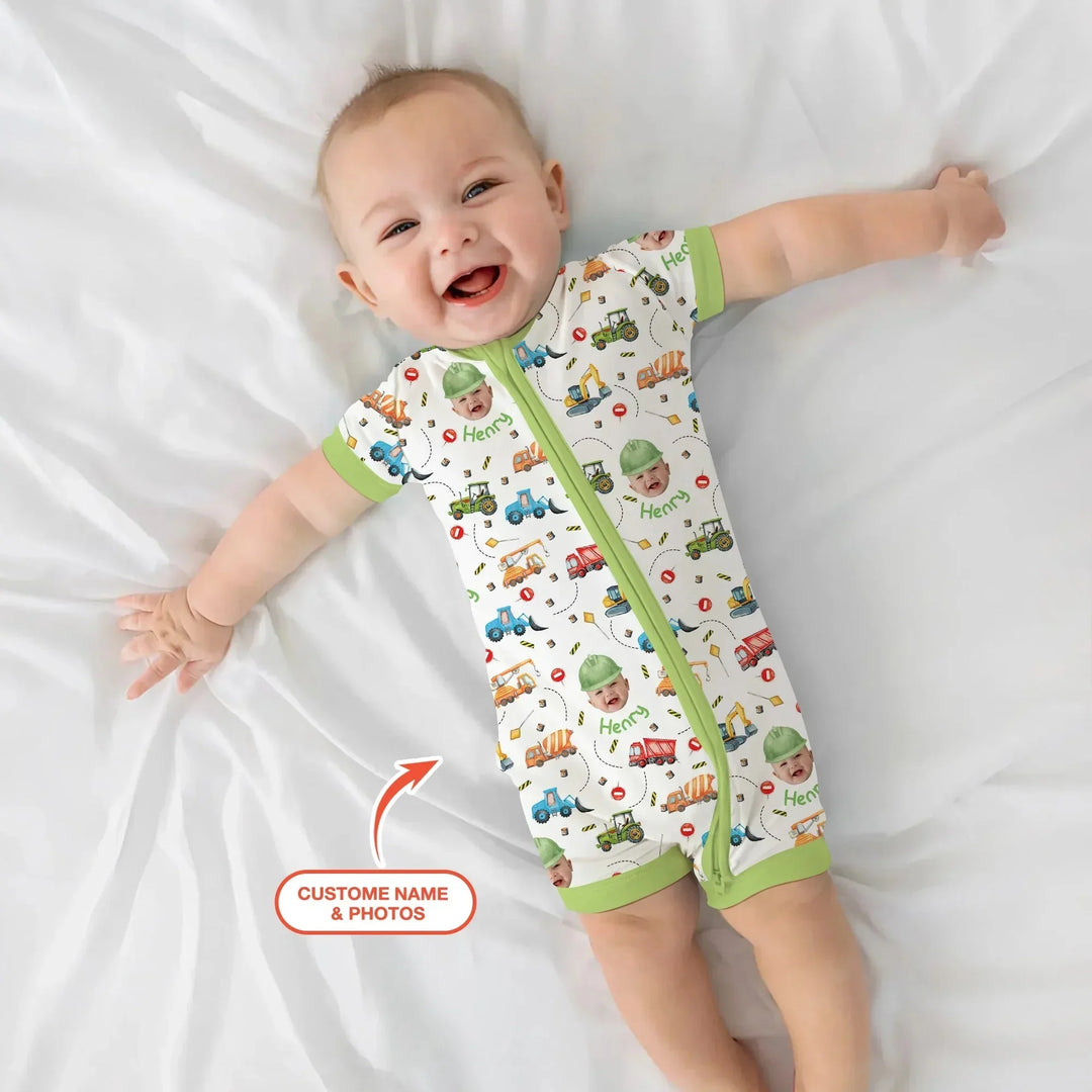 Custom Photo Little Construction Heroes Shorty Zippy , Custom Photo Little Construction Heroes Shorty Zippy - 0-3M