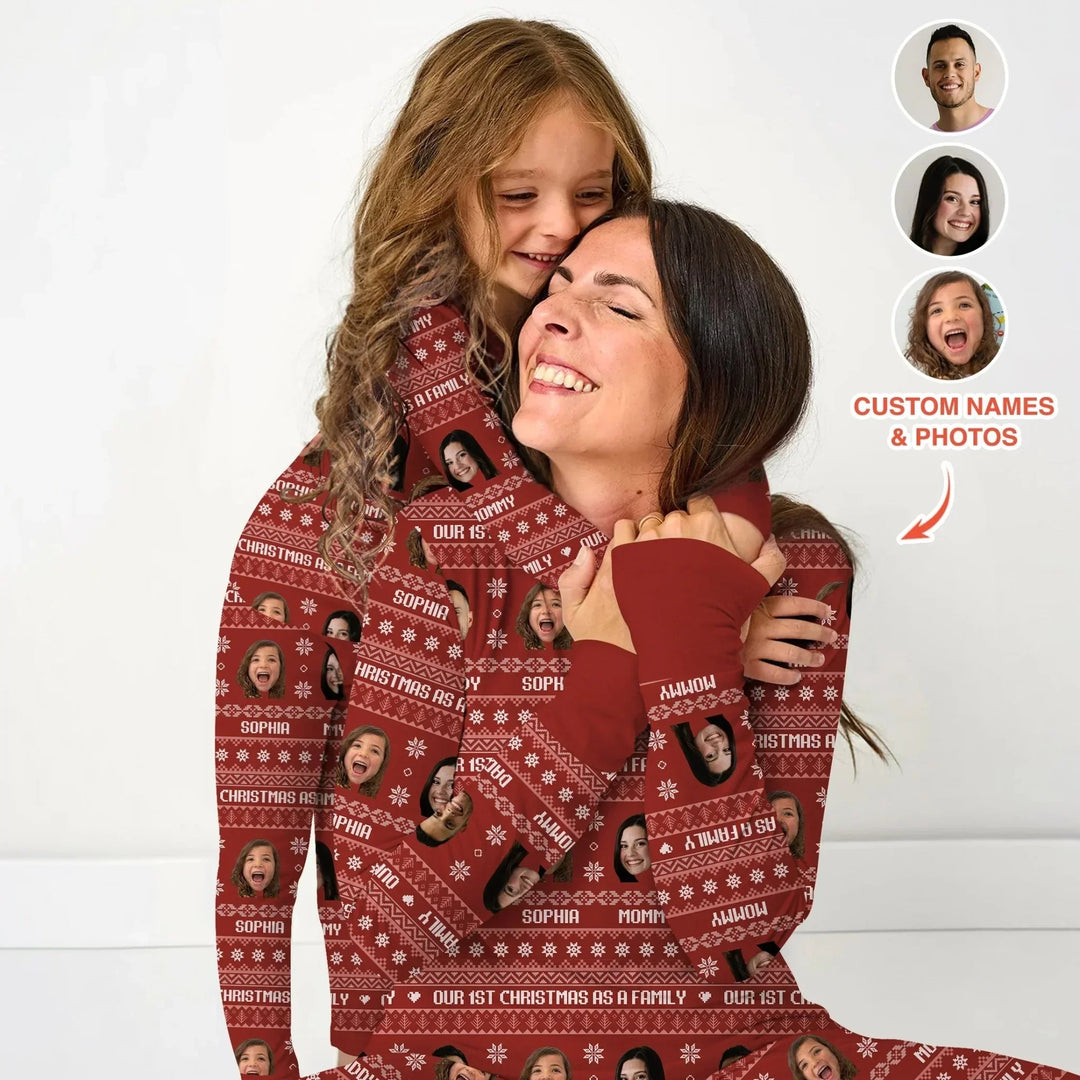 Custom Photo Our 1st Christmas as a Family Custom Men's Pajama Set , Custom Photo Our 1st Christmas as a Family Custom Men's Pajama Set - Only Shirt / XS