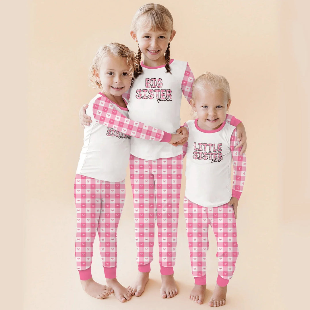 Custom Plaid Title Pajama Set for Baby & Kid – Soft and Cozy , Custom Plaid Title Pajama Set for Baby & Kid – Soft and Cozy - Long Pajama / 12-18M