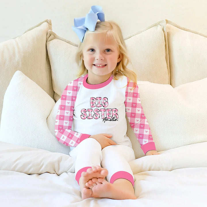 Custom Plaid Title Pajama Set for Baby & Kid – Soft and Cozy , Custom Plaid Title Pajama Set for Baby & Kid – Soft and Cozy - Long Pajama / 12-18M