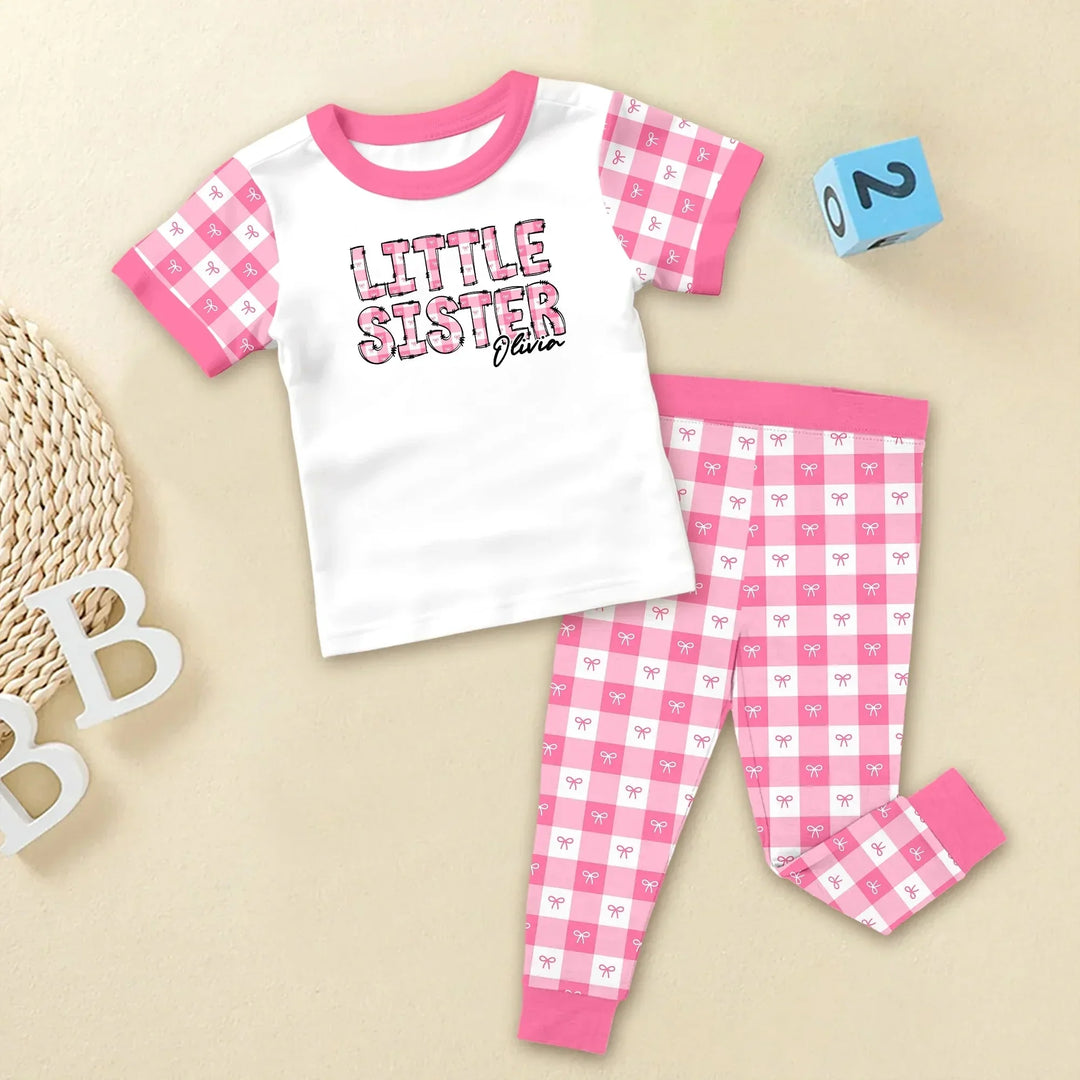 Custom Plaid Title Pajama Set for Baby & Kid – Soft and Cozy , Custom Plaid Title Pajama Set for Baby & Kid – Soft and Cozy - Mix Pajama / 12-18M
