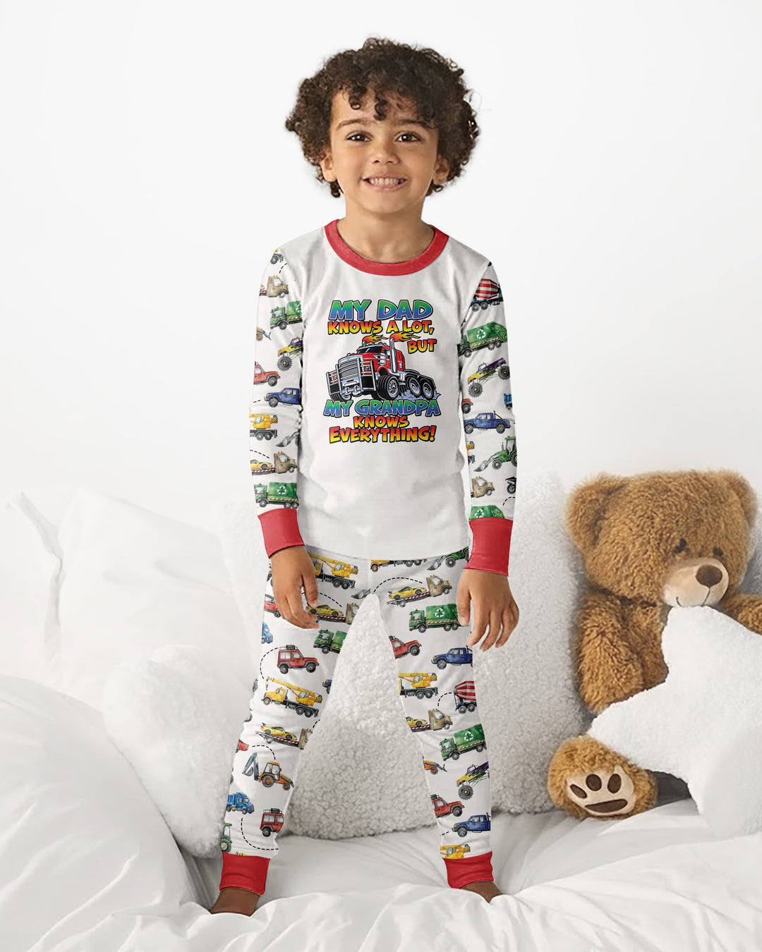 My Dad Knows A Lots But my Grandpa Knows Everything Bamboo Two Piece Long Sleeve Pajama Set