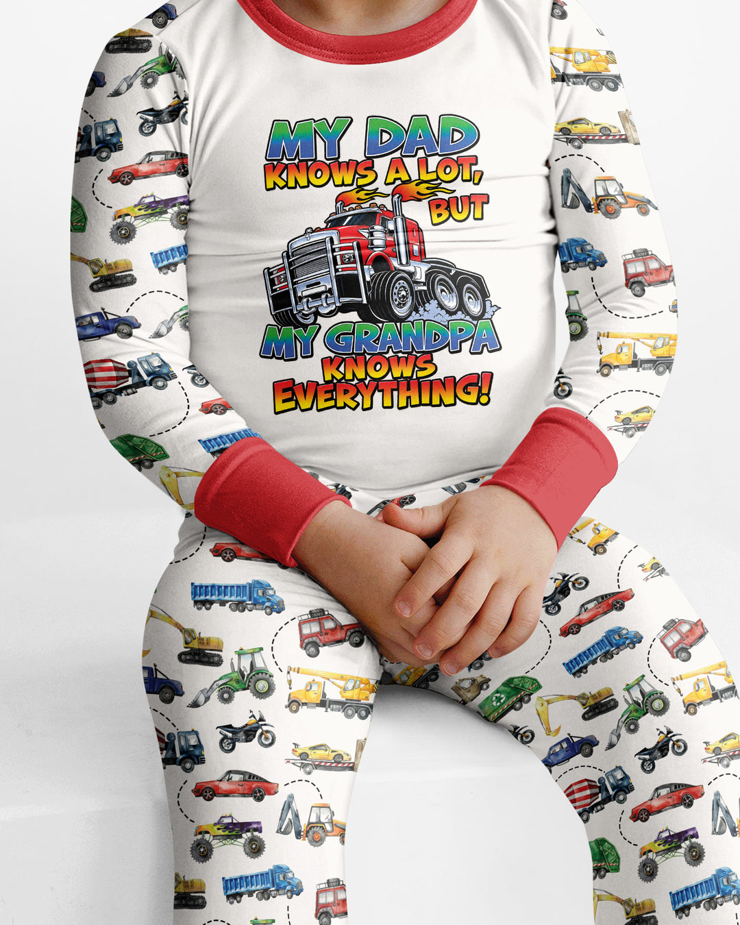My Dad Knows A Lots But my Grandpa Knows Everything Bamboo Two Piece Long Sleeve Pajama Set